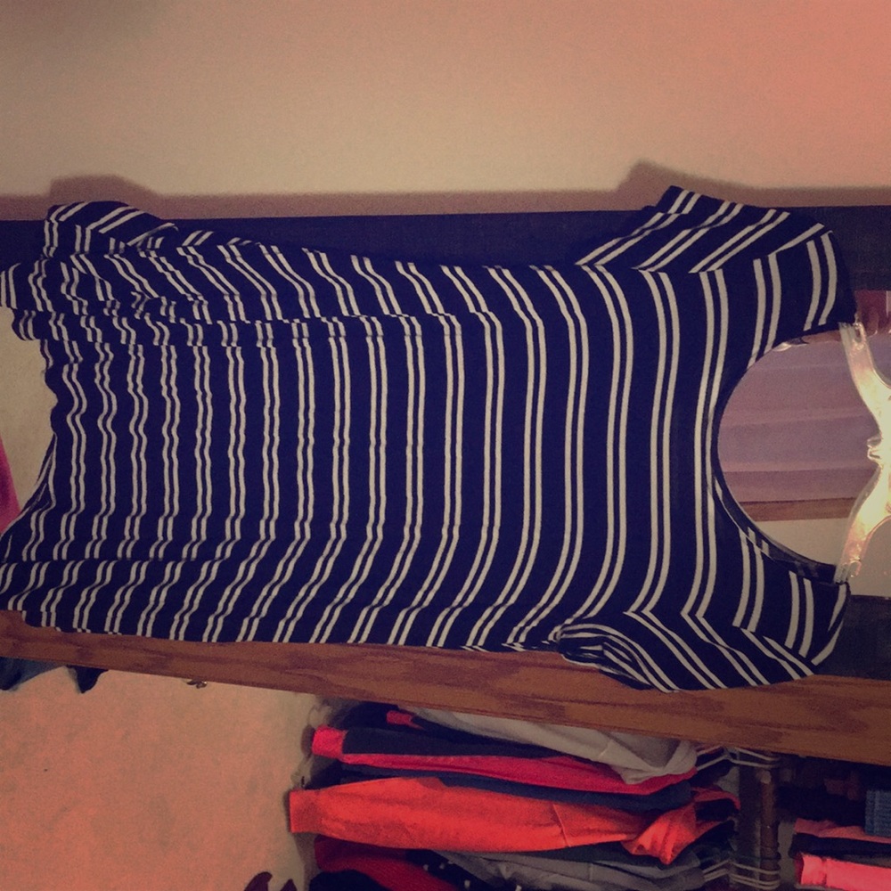 Black and white striped dress